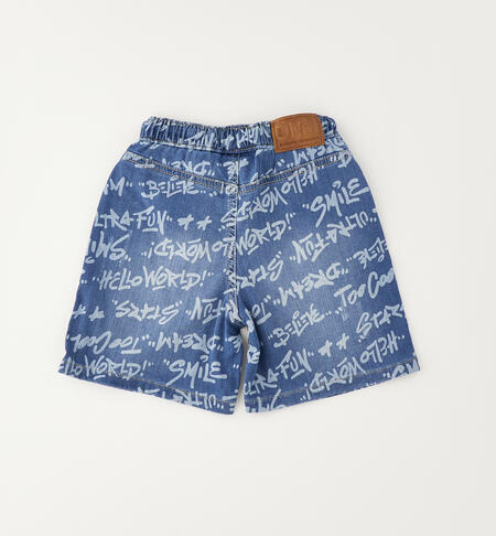 Jeans corti per bambino AZZURRO-DISCHARGE-6BWY