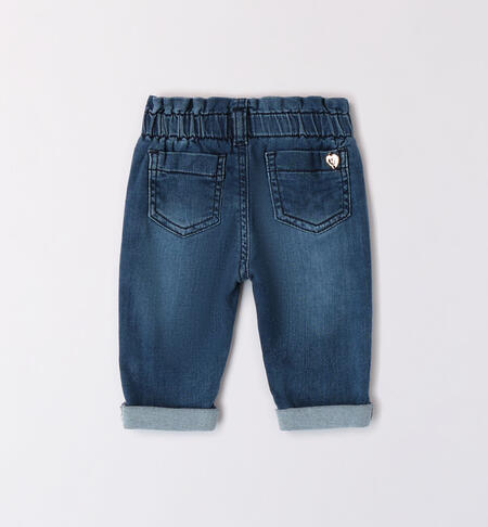 Girls' heart design jeans STONE WASHED CHIARO-7400