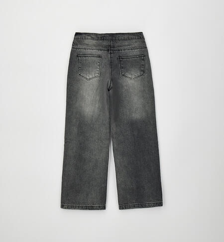Jeans iDO ragazza BLACK STONE WASH+OVERDYED BEIGE-7919