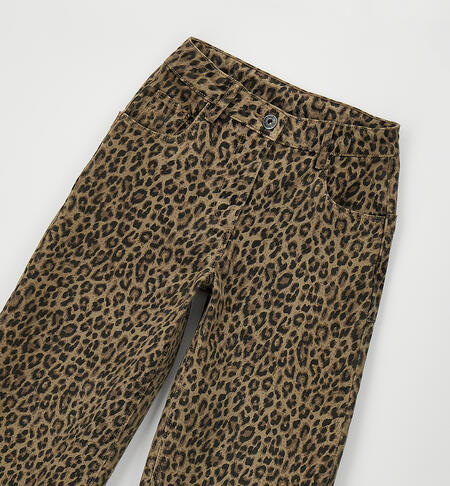 Jeans leopardato ragazza MARRONE-MARRONE-6CDS