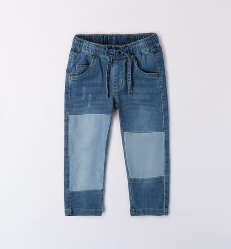 Boys' jeans with inserts BLUE