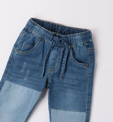 Jeans per bambino con inserti STONE WASHED CHIARO-7400