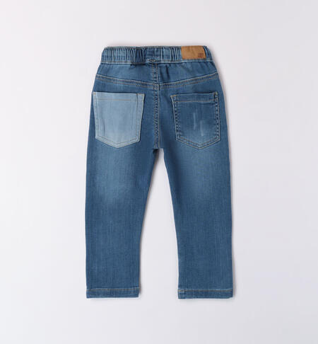 Jeans per bambino con inserti STONE WASHED CHIARO-7400