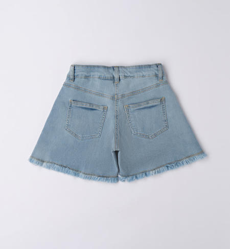 Jeans ragazza corto da 8 a 16 anni iDO BLU CHIARO LAVATO-7310