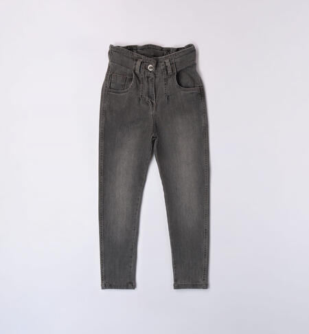 iDO high-waisted jeans for girls from 8 to 16 years GRIGIO CHIARO-7992