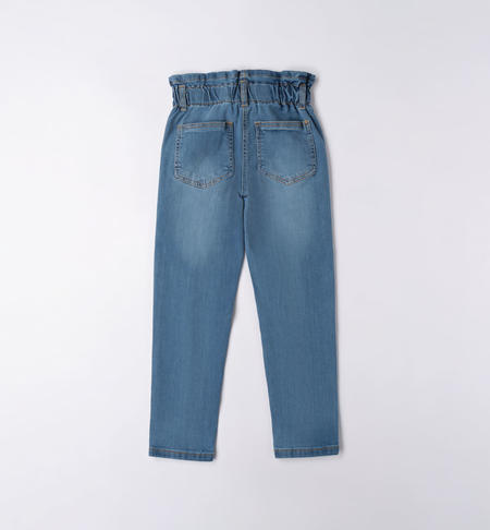 Jeans vita alta ragazza da 8 a 16 anni iDO STONE BLEACH-7350
