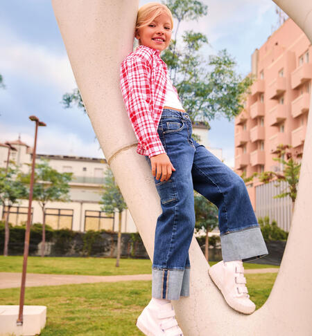 Jeans vita alta ragazza BLU