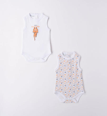 Kit body smanicati neonato BIANCO