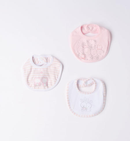Kit tre bavagli neonati da 0 a 24 mesi iDO ROSA-2512