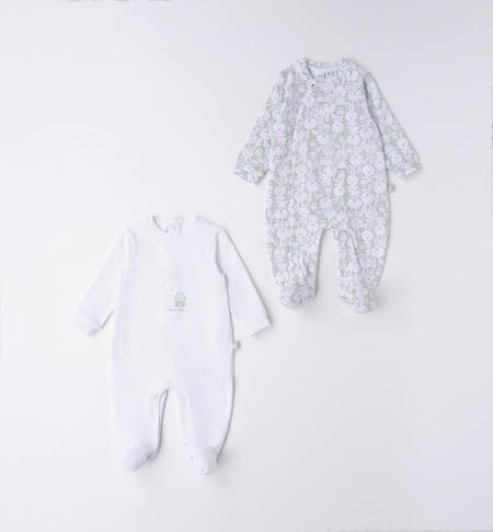 iDO set of two unisex babygrows from 0 to 18 months BIANCO-0113