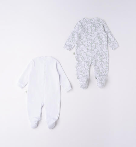 iDO set of two unisex babygrows from 0 to 18 months BIANCO-0113