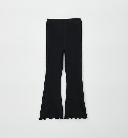 Leggings a zampa bambina NERO