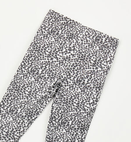 Girls' animal print leggings BIANCO-GRIGIO-6CAX