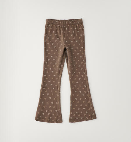 Leggings bambina a zampa MARRONE