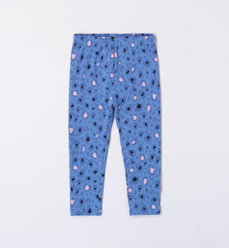 Girls' animal print leggings LIGHT BLUE