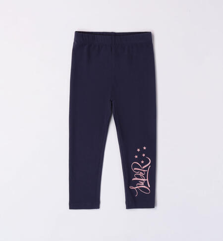 Leggings bambina con scritta BLU
