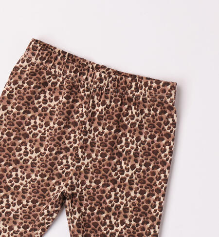 iDO animal print leggings for girls aged 9 months to 8 years BEIGE-NERO-6K45