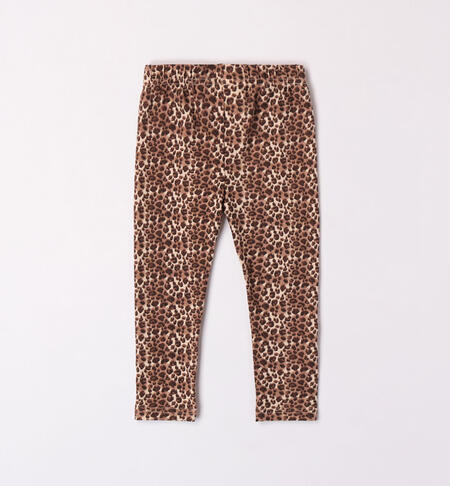 iDO animal print leggings for girls aged 9 months to 8 years BEIGE-NERO-6K45