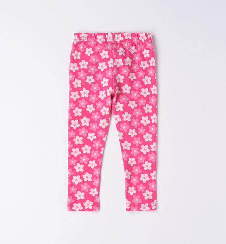 iDO leggings with small flowers for girls from 9 months to 8 years ROSA-FUCSIA-6VH2