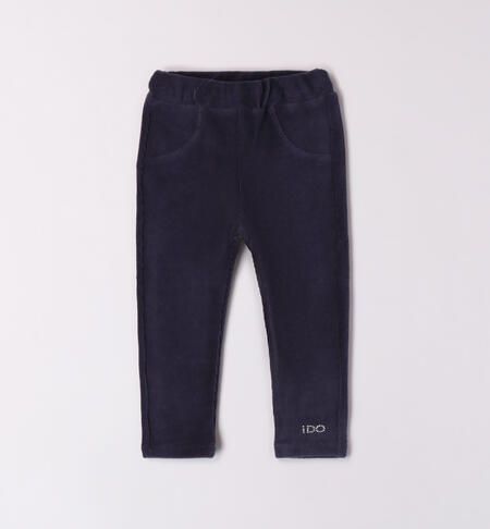 iDO chenille leggings for girls aged 9 months to 8 years NAVY-3854