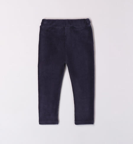 iDO chenille leggings for girls aged 9 months to 8 years NAVY-3854