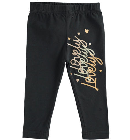 Leggings bambina in cotone - da 9 mesi a 8 anni iDO NERO-0658