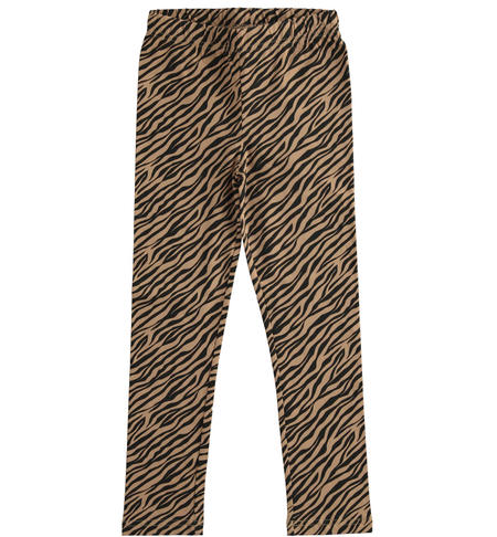 Stretch jersey girl leggings from 8 to 16 years old iDO MARRONE-NERO-6UW5