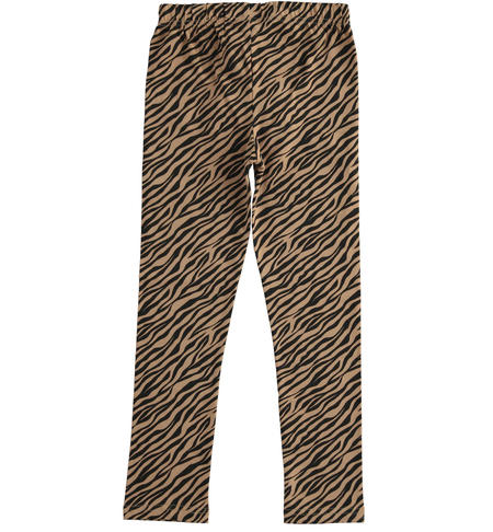 Stretch jersey girl leggings from 8 to 16 years old iDO MARRONE-NERO-6UW5