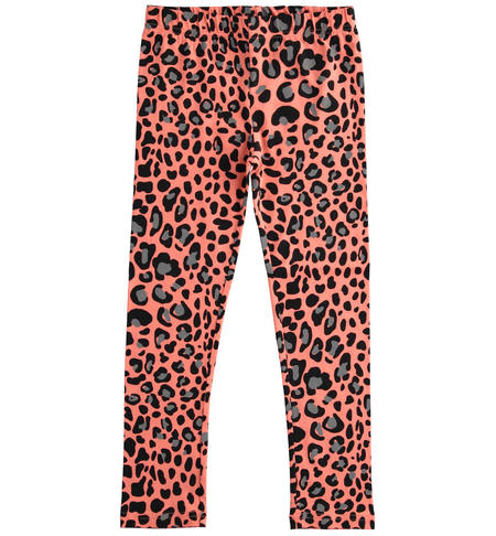 iDO stretch jersey leggings with lettering or animalier pattern for girls from 8 to 16 years old CORALLO-NERO-6TL2