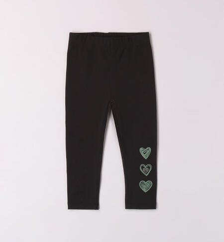 Girls' black leggings BLACK