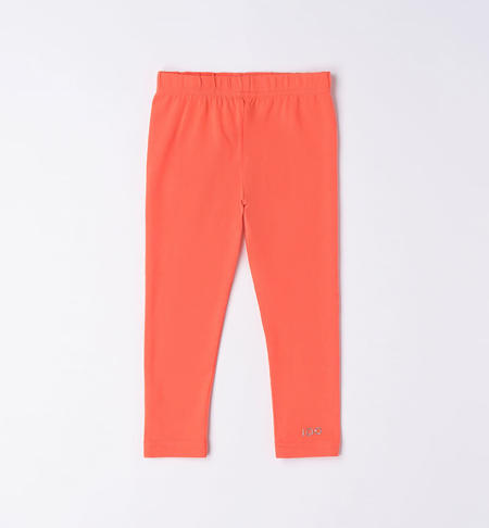 iDO plain-coloured leggings for girls from 9 months to 8 years HOT CORAL-2137