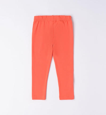 iDO plain-coloured leggings for girls from 9 months to 8 years HOT CORAL-2137
