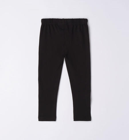 iDO plain-coloured leggings for girls from 9 months to 8 years NERO-0658