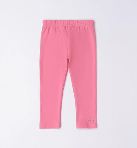 iDO plain-coloured leggings for girls from 9 months to 8 years ROSA-2424