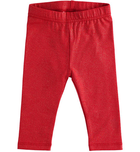 Stretch jersey girl leggings from 1 to 24 months iDO ROSSO-ALLOVER GOLD GLITTER-6X70