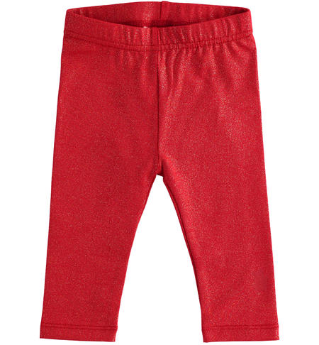 Leggings bimba in jersey stretch - da 1 a 24 mesi iDO ROSSO-ALLOVER GOLD GLITTER-6X70