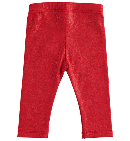 Leggings bimba in jersey stretch - da 1 a 24 mesi iDO ROSSO-ALLOVER GOLD GLITTER-6X70