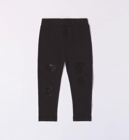 Leggings con pailettes per bambina da 9 mesi a 8 anni iDO NERO-0658