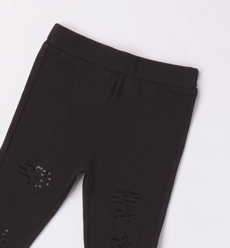 iDO sequinned leggings for girls from 9 months to 8 years NERO-0658
