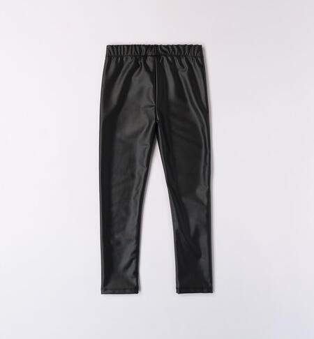 iDO shiny leggings for girls from 8 to 16 years NERO-0658