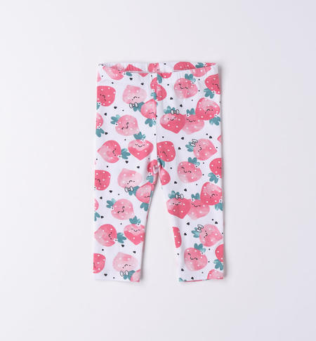 Leggings neonata fragoline da 1 a 24 mesi iDO BIANCO-FUCSIA-6V27