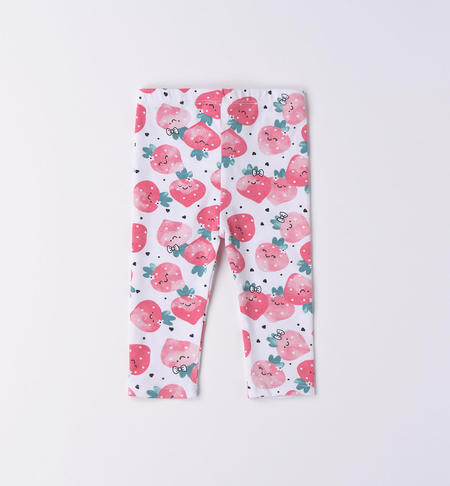 iDO strawberry leggings from 1 to 24 months BIANCO-FUCSIA-6V27