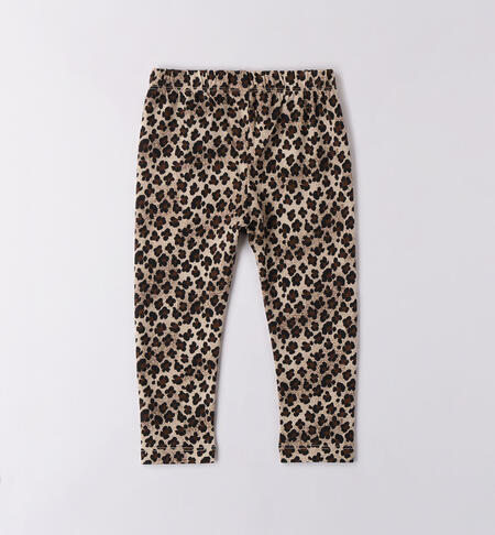 Leggings per bambina BEIGE-MARRONE-6BRR