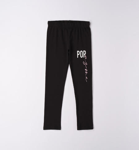 iDO leggings for girls from 8 to 16 years with print NERO-0658