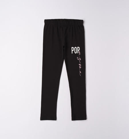 Leggings ragazza con stampa da 8 a 16 anni iDO NERO-0658