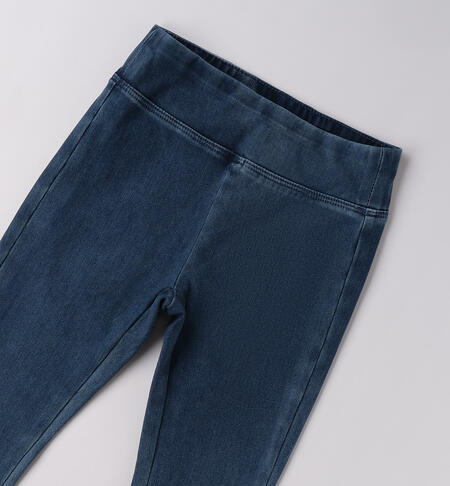 Girls` denim leggings STONE WASHED MEDIUM BLUE -7044
