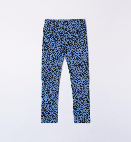 Leggings ragazza leopardato da 8 a 16 anni iDO AZZURRO-NERO-6K23