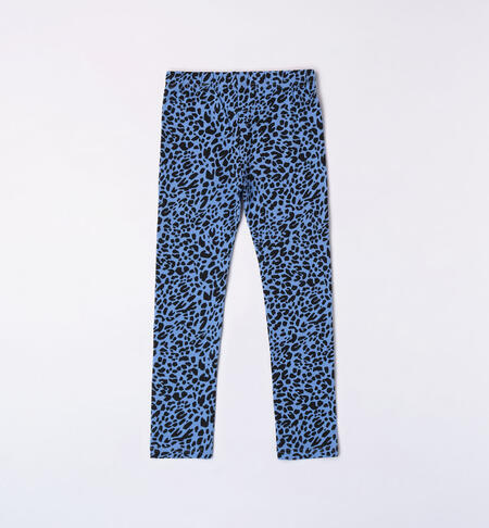 iDO leopard print leggings for girls from 8 to 16 years AZZURRO-NERO-6K23