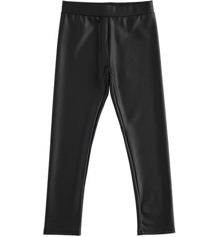 Girl's leggings in shiny fabric from 8 to 16 years old iDO NERO-0658