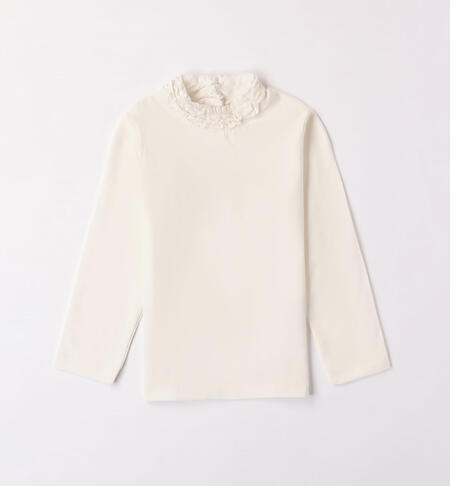 iDO ruffled mock polo neck for girls from 9 months to 8 years PANNA-0112
